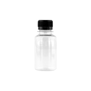 Бутылка ПЭТ 0,1 л (б/цв.) круглая 28 мм с черной крышкой